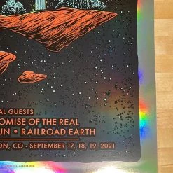 Greensky Bluegrass - 2021 Logan Schmitt Poster Morrison, CO Red Rocks FOIL