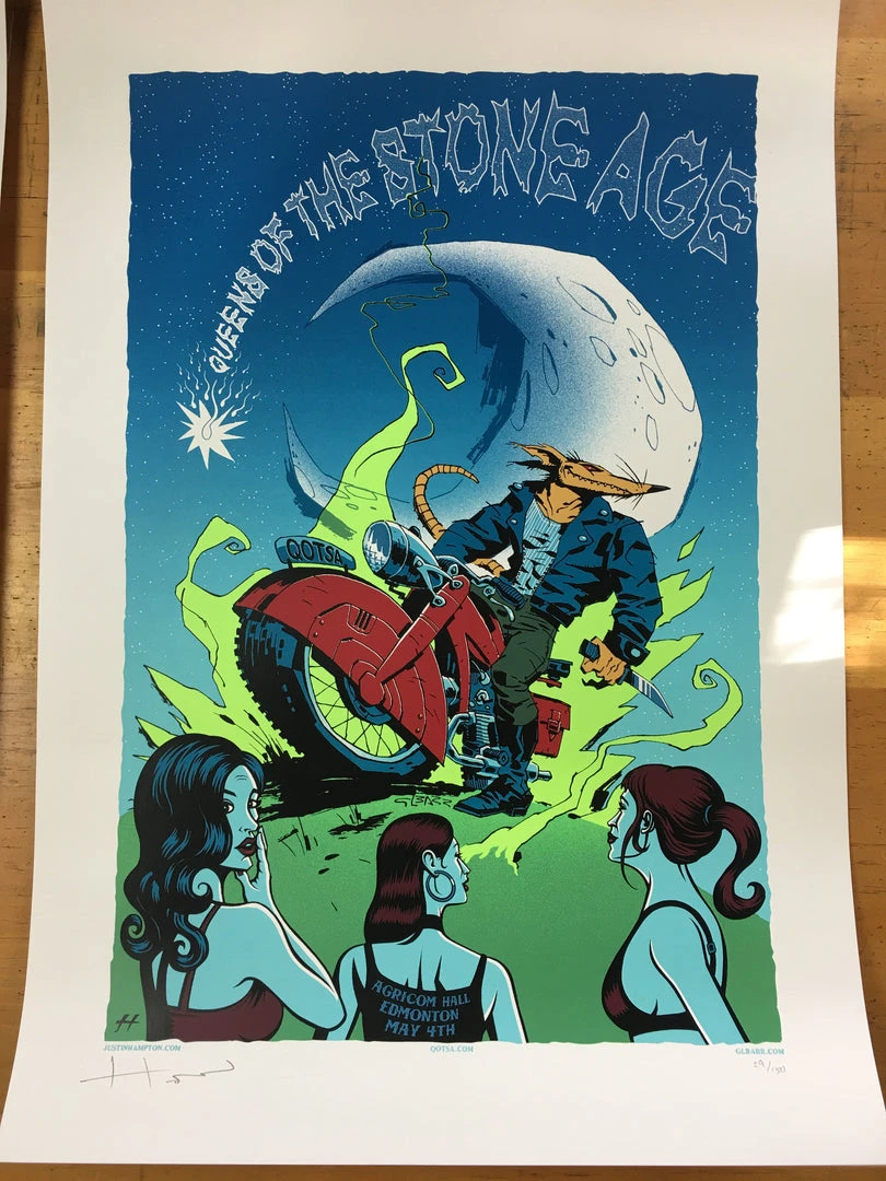 Queens Of The Stone Age - 2008 Justin Hampton Poster Edmonton AB, CAN Agricom Ha