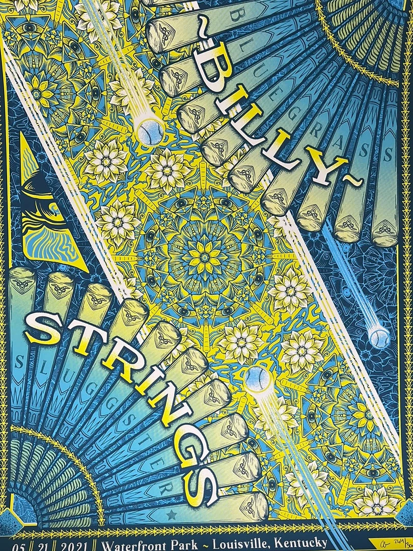 Half Hazzard Press Billy Strings - 2021 Half Hazard Poster Louisville, KY 5/21 Gig Posters