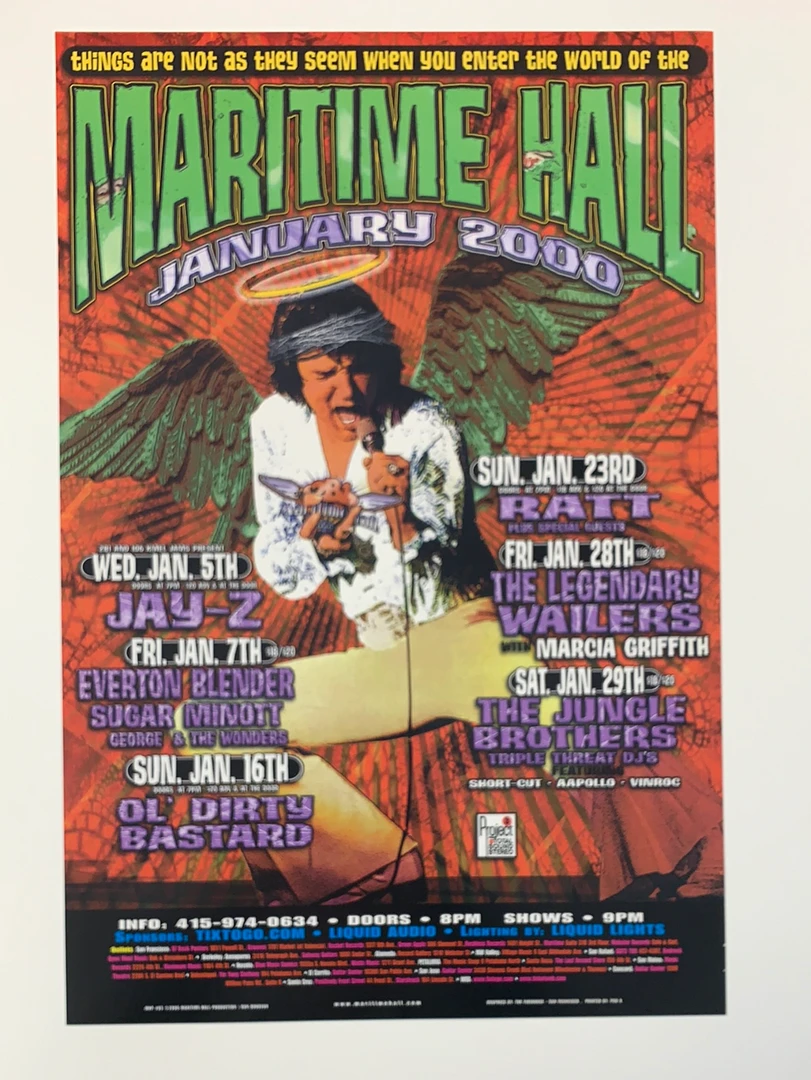 MHP 83 Maritime Hall - 2000 Poster August Ron Donovan Jay-Z San Fran 1st