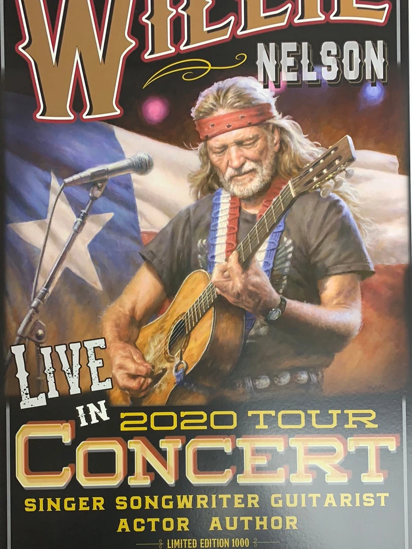 Sold Out Posters Willie Nelson - 2020 Tour Poster Franks Bros. Sales Austin, TX Gig Posters