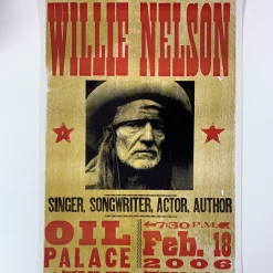 Gig Posters Willie Nelson - 2006 Hatch Show Print 2/18 Poster Tyler, Texas Oil Palace