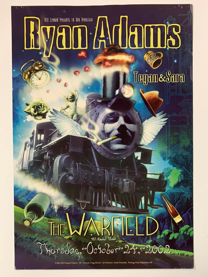 Ryan Adams - 2002 Craig Howell Poster The Warfield Theatre San Fran 1st
