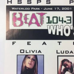 Sold Out Posters Beat 104.3 - 2001 Poster - Waterloo Park Gig Posters