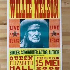 Gig Posters Willie Nelson - 2008 Hatch Show Print 5/15 Poster Antwerp, Belgium