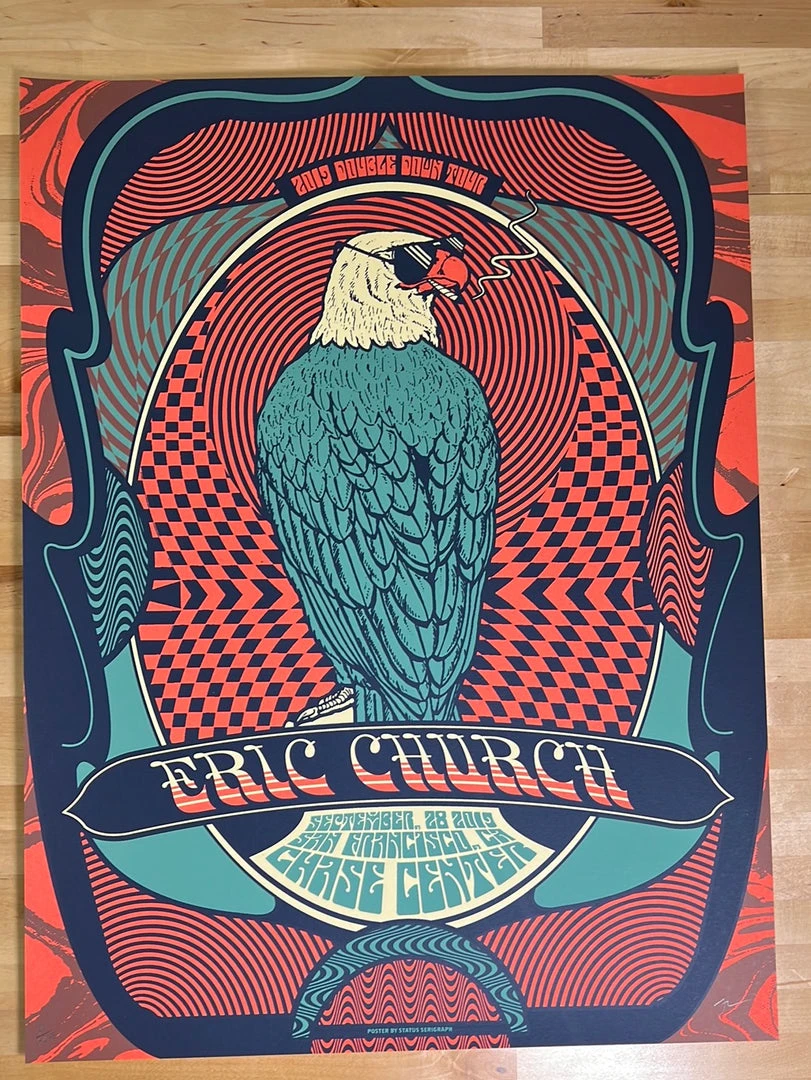 Eric Church - 2019 Status Serigraph Poster San Francisco, CA 1