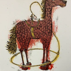 Art Prints Tiny Cowboy - 2009 Dan Grzeca Poster Art Print PINK 21/200