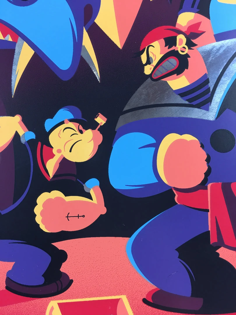 Popeye The Sailor Meets Sindbad The Sailor - 2014 Tom Whalen Poster Foil Blue Va Art Prints