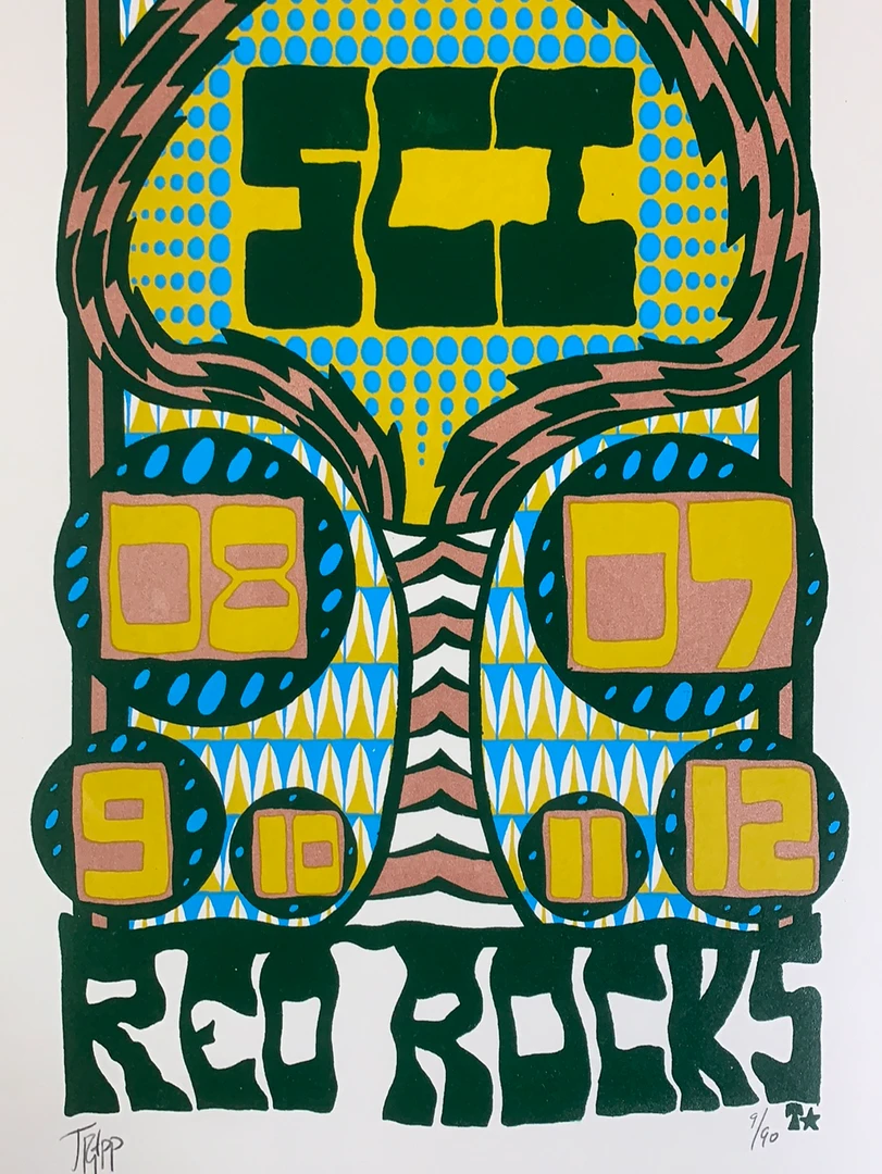 Colorado String Cheese Incident - 2007 Tripp Poster Red Rocks Morrison, CO