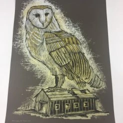 Reconstructed Barn Owl - 2013 Dan Grzeca Poster Art Print Charcoal Brown Art Prints