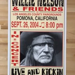 Willie Nelson - 2004 Franks Brothers 9/26 Poster Pomona, CA Gig Posters