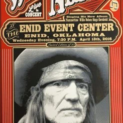 Gig Posters Willie Nelson - 2016 Mattole River Studios Poster Enid, OK