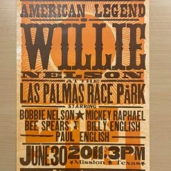 Willie Nelson - 2011 Hatch Show Print 6/30 Poster Mission, Texas Gig Posters