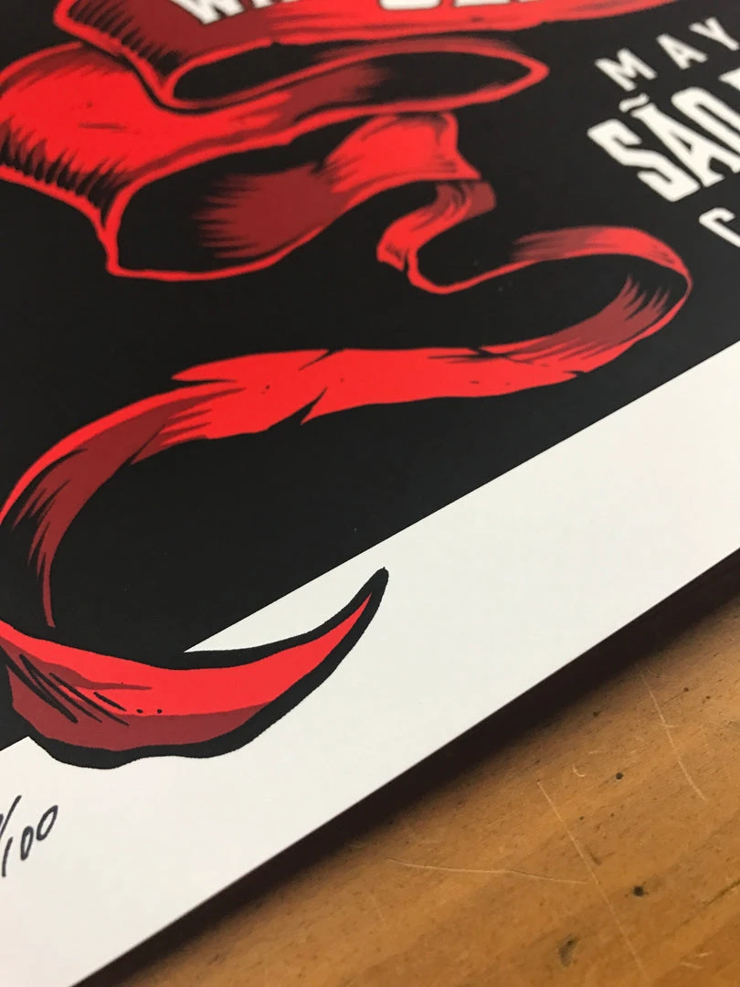 Gig Posters Eddie Vedder - 2014 Brandon Heart Poster Sao Paulo, Brazil Citibank Hall S/N