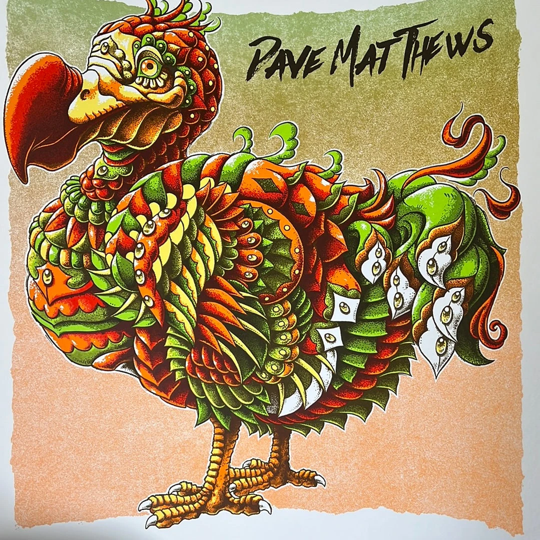 Gig Posters Dodo - 2021 BioWorkz Poster Dave Matthews Band Orange