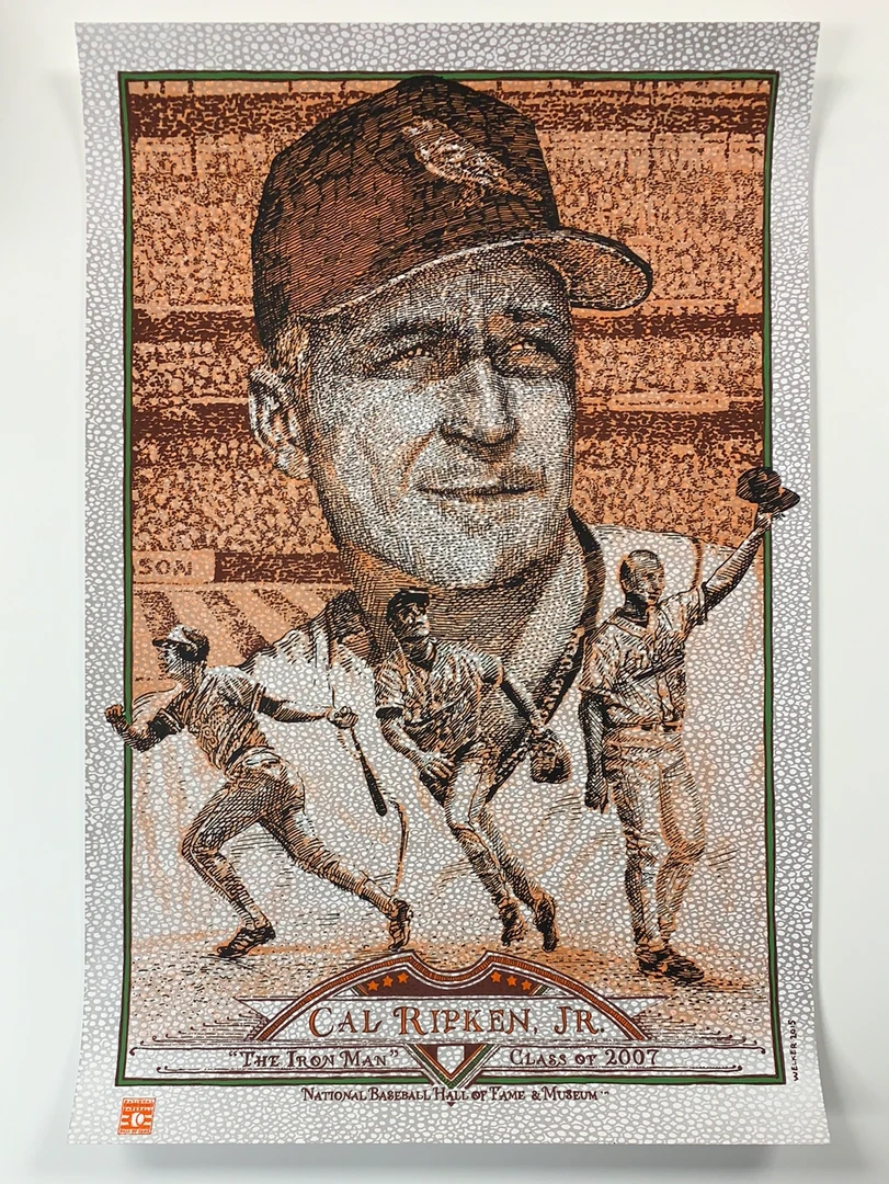 Cal Ripken - 2015 David Welker Poster FugScreens Studios Variant Art Prints