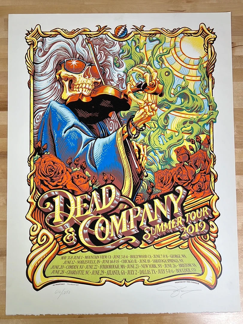 Dead & Company - 2019 AJ Masthay Poster Summer Tour 1250 Gig Posters