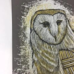 Reconstructed Barn Owl - 2013 Dan Grzeca Poster Art Print Charcoal Brown Art Prints