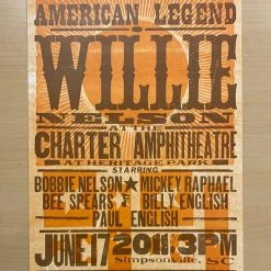 Willie Nelson - 2011 Hatch Show Print 6/17 Poster Simpsonville, South Carolina Gig Posters