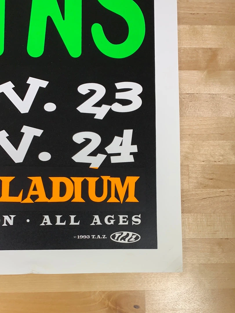 TAZ Gig Posters Primus - 1993 T.A.Z. Poster Hollywood, CA Palladium 1st Ed