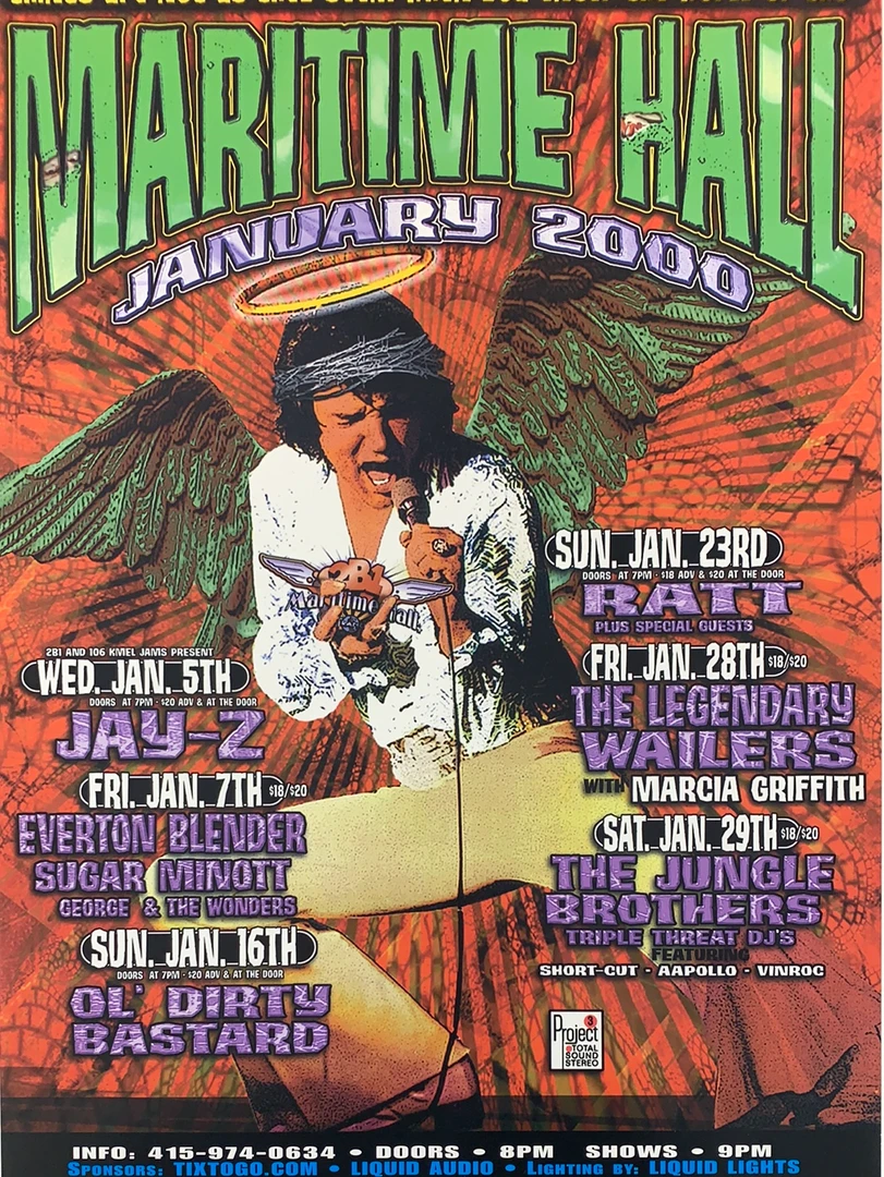 MHP 83 Maritime Hall - 2000 Poster August Ron Donovan Jay-Z San Fran 1st