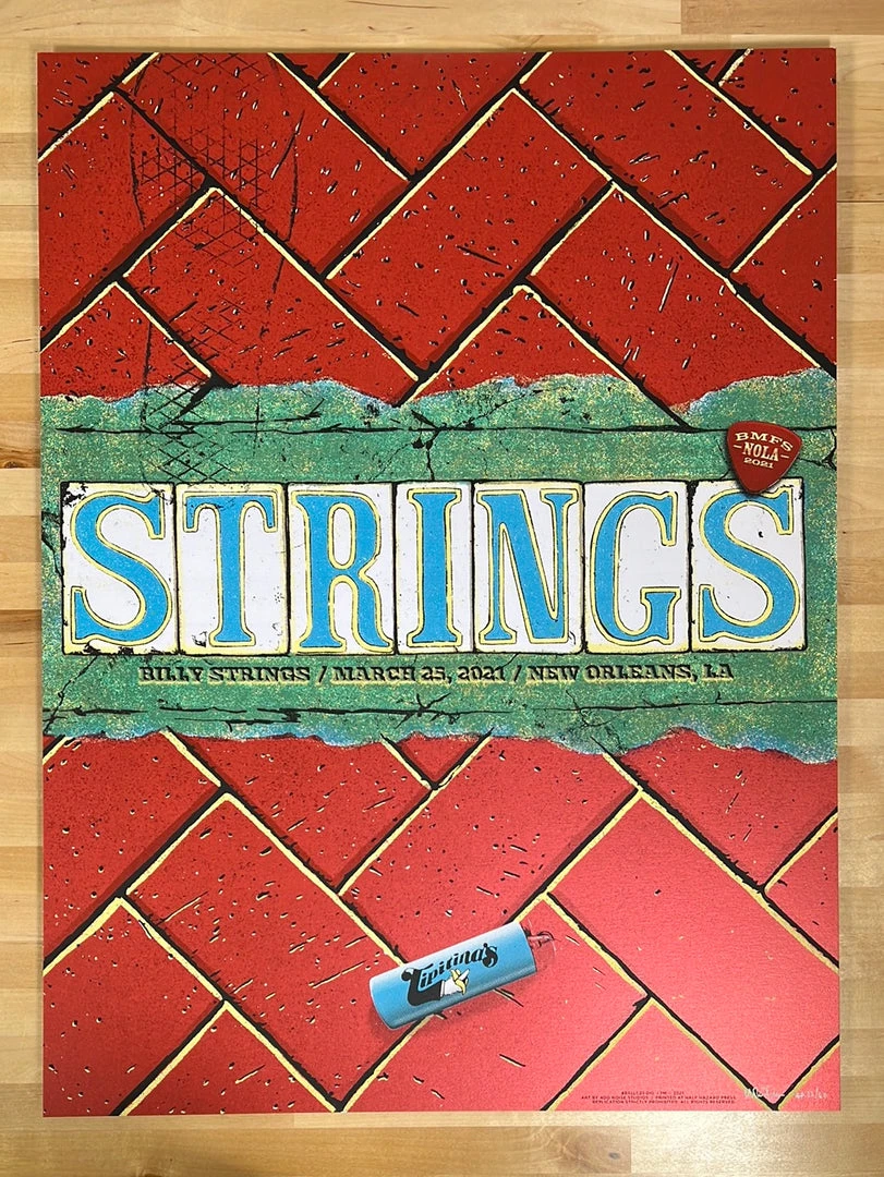 Billy Strings - 2021 Mike Tallman Poster New Orleans, LA 3/25 AP