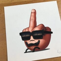 MF Dude - 2017 Mike Mitchell Poster Print Middle Finger Art Prints