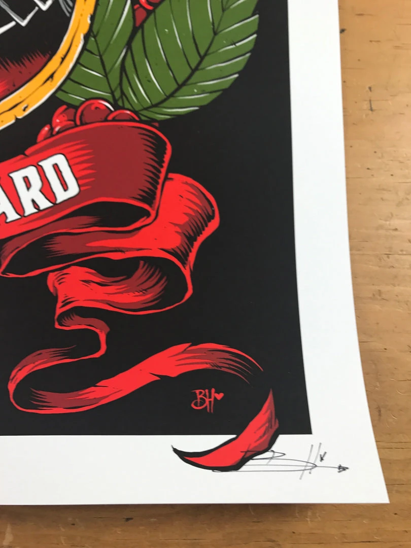 Gig Posters Eddie Vedder - 2014 Brandon Heart Poster Sao Paulo, Brazil Citibank Hall S/N