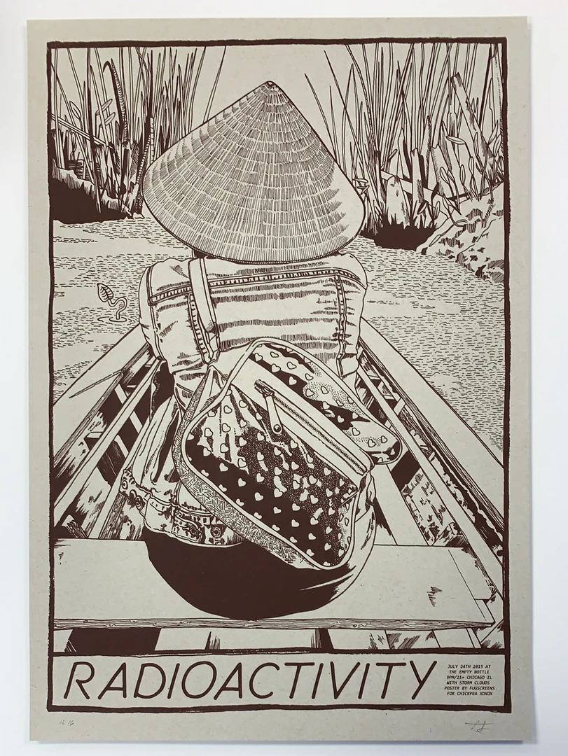 Radioactivity - 2015 Fugscreens Studios Poster Variant Chicago, IL Empty Bottle