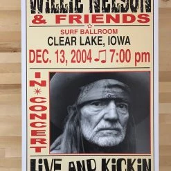 Willie Nelson - 2004 Franks Brothers 12/13 Poster Clear Lake, IA Gig Posters