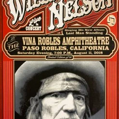 Willie Nelson - 2018 Mattole River Studios Poster Paso Robles, CA