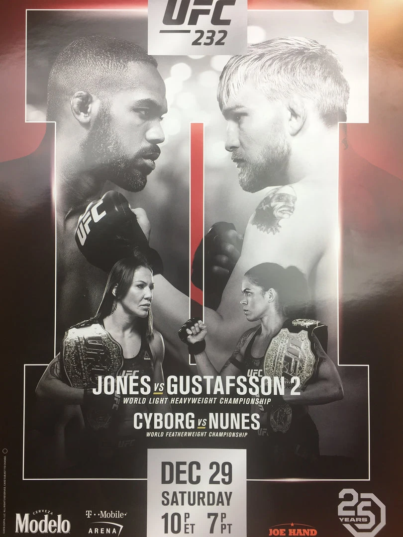 Sold Out Posters UFC 232 2018 Poster Jones Vs Gustafsson 2 & Cyborg Vs Nunes