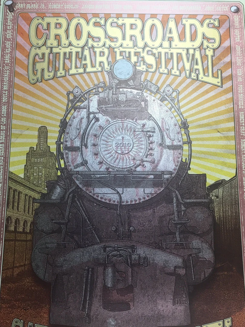 Eric Clapton Crossroads Guitar Festival - 2010 Ron Donovan Poster Oakland, CA Hangar 18