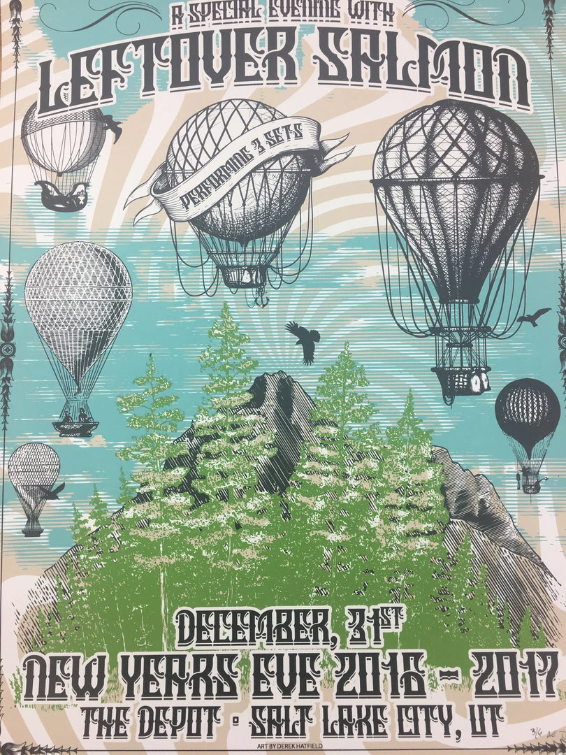 Gig Posters Leftover Salmon - 2017 Derek Hatfield Poster Salt Lake City, UT The Depot
