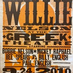 Willie Nelson - 2010 Hatch Show Print 9/24 Poster Los Angeles, California Gig Posters