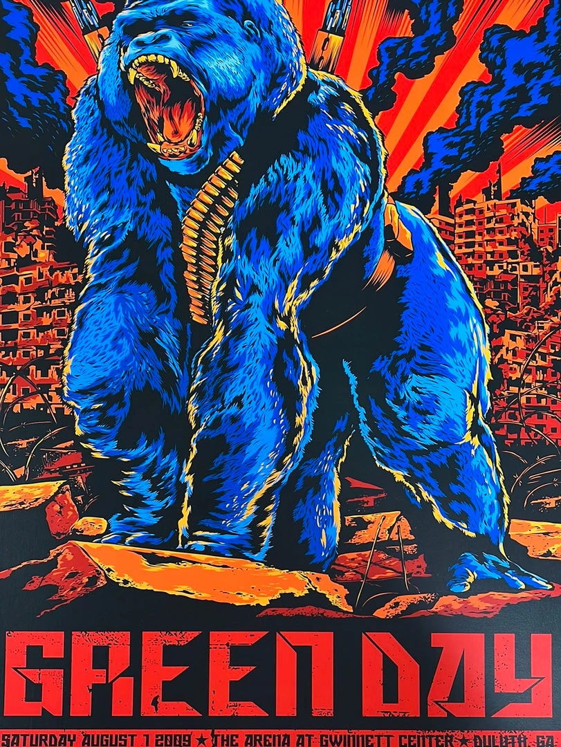 Green Day - 2009 Ken Taylor Poster Duluth, GA Gwinnett
