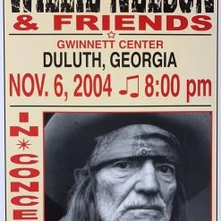Gig Posters Willie Nelson - 2004 Franks Brothers 11/6 Poster Duluth, GA