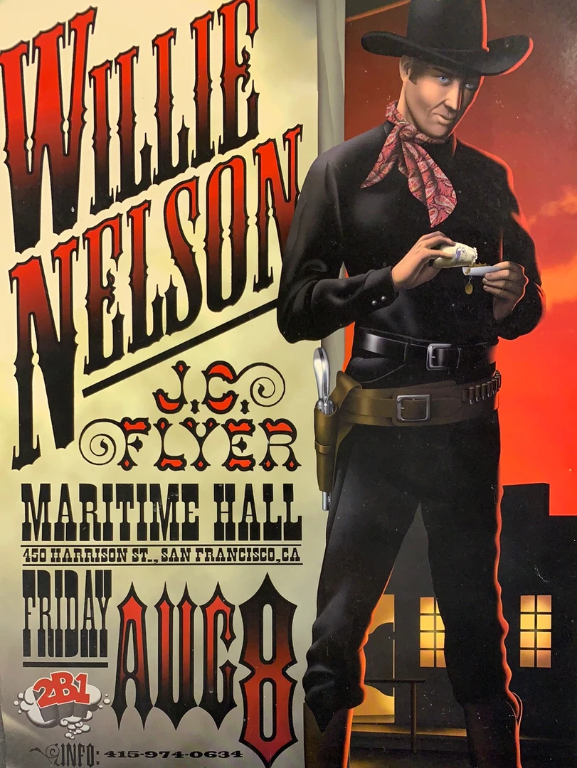 Gig Posters MHP 35 Willie Nelson - 1997 Jim Phillips Poster Maritime Hall San Fran 1st