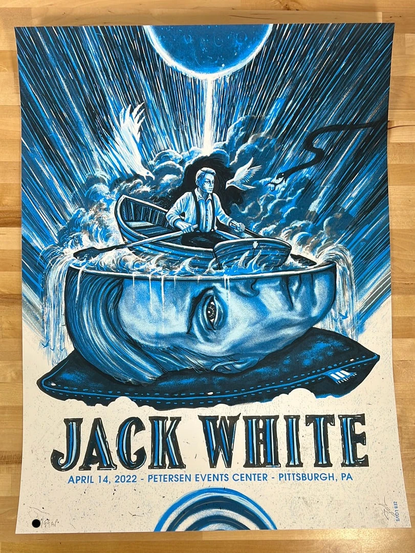 Jack White - 2022 Zeb Love Poster Pittsburgh, PA Gig Posters