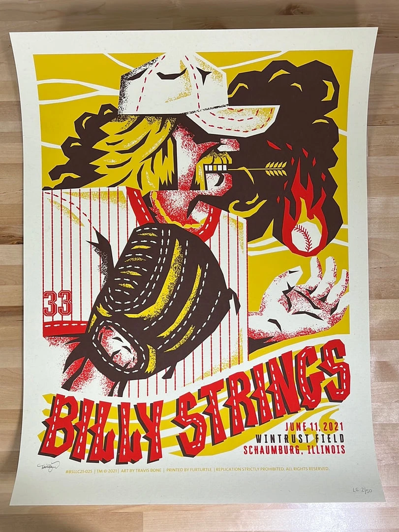 Gig Posters Billy Strings - 2021 Furturtle Show Prints Poster Schaumburg, IL 6/11