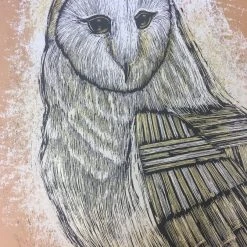 Art Prints Reconstructed Barn Owl - 2013 Dan Grzeca Poster Art Print Burnt Orange