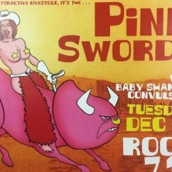 Pink Swords - 2001 Rob Jones Poster Austin, TX Room 710 Gig Posters