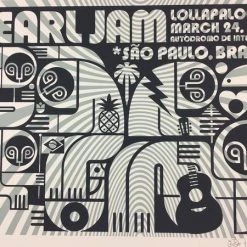 Pearl Jam - 2018 Don Pendleton Poster Sao Paulo, BRA Lollapalooza S/N