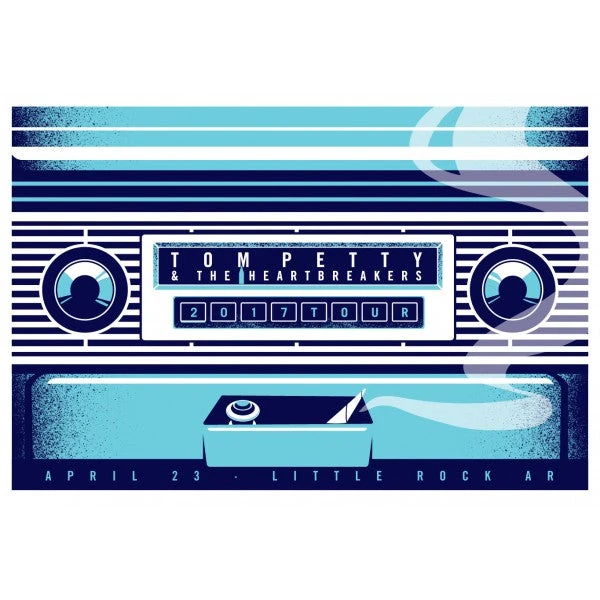 Gig Posters Tom Petty - 2017 Dan Stiles Poster Little Rock, AR 40th Anniversary Tour