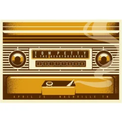 Gig Posters Tom Petty - 2017 Dan Stiles Poster Nashville, TN 40th Anniversary Tour 4/25