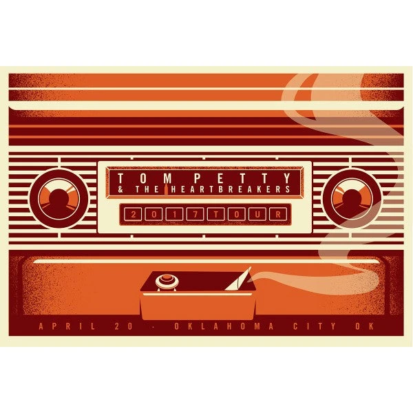 Tom Petty - 2017 Dan Stiles Poster Oklahoma City, OK 40th Anniversary Tour 4/20 Gig Posters